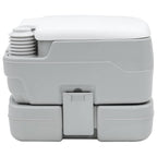 vidaXL Camping-Toilette Grau und Weiß 41,5 x 36,5 x 30 cm Polyethylen