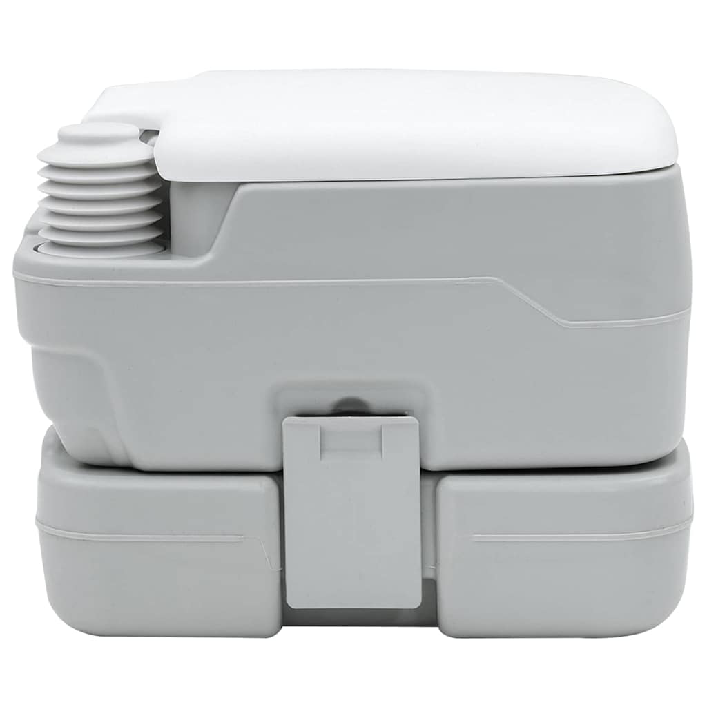 vidaXL Camping-Toilette Grau und Weiß 41,5 x 36,5 x 30 cm Polyethylen