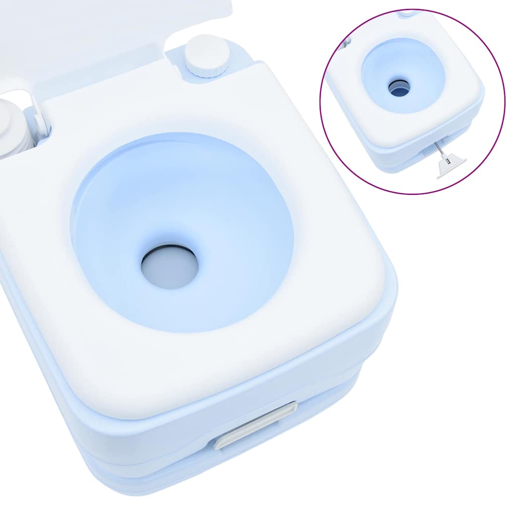 vidaXL Camping-Toilette Helles Blau und Weiß 41,5 x 36,5 x 30 cm