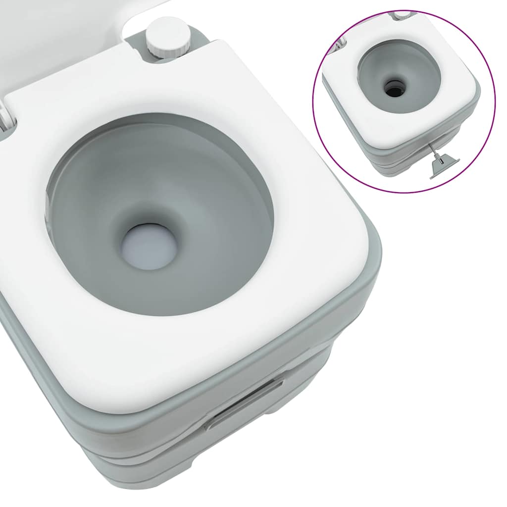 vidaXL Camping-Toilette Grau 41,5 x 36,5 x 42 cm