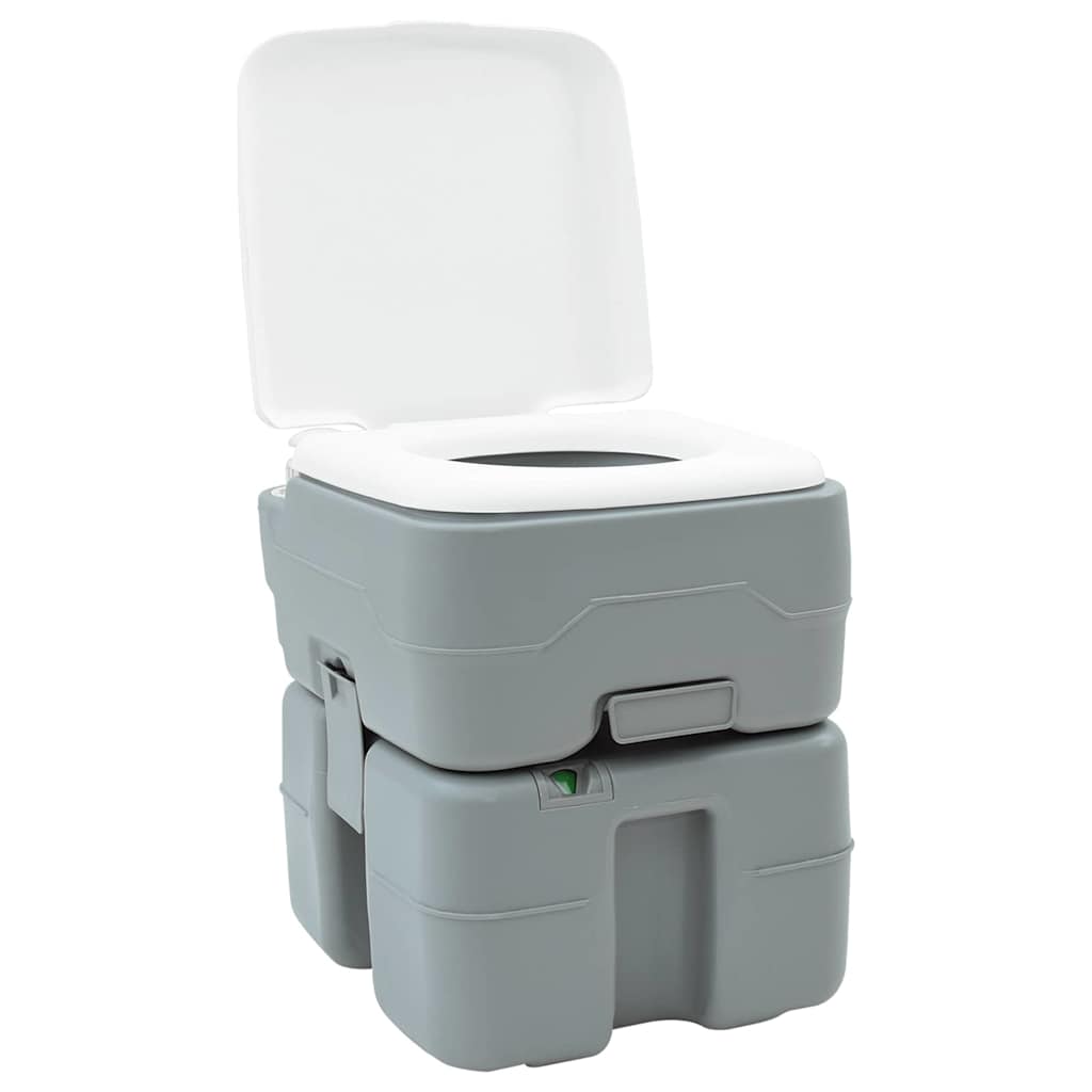 vidaXL Camping-Toilette Grau 41,5 x 36,5 x 42 cm