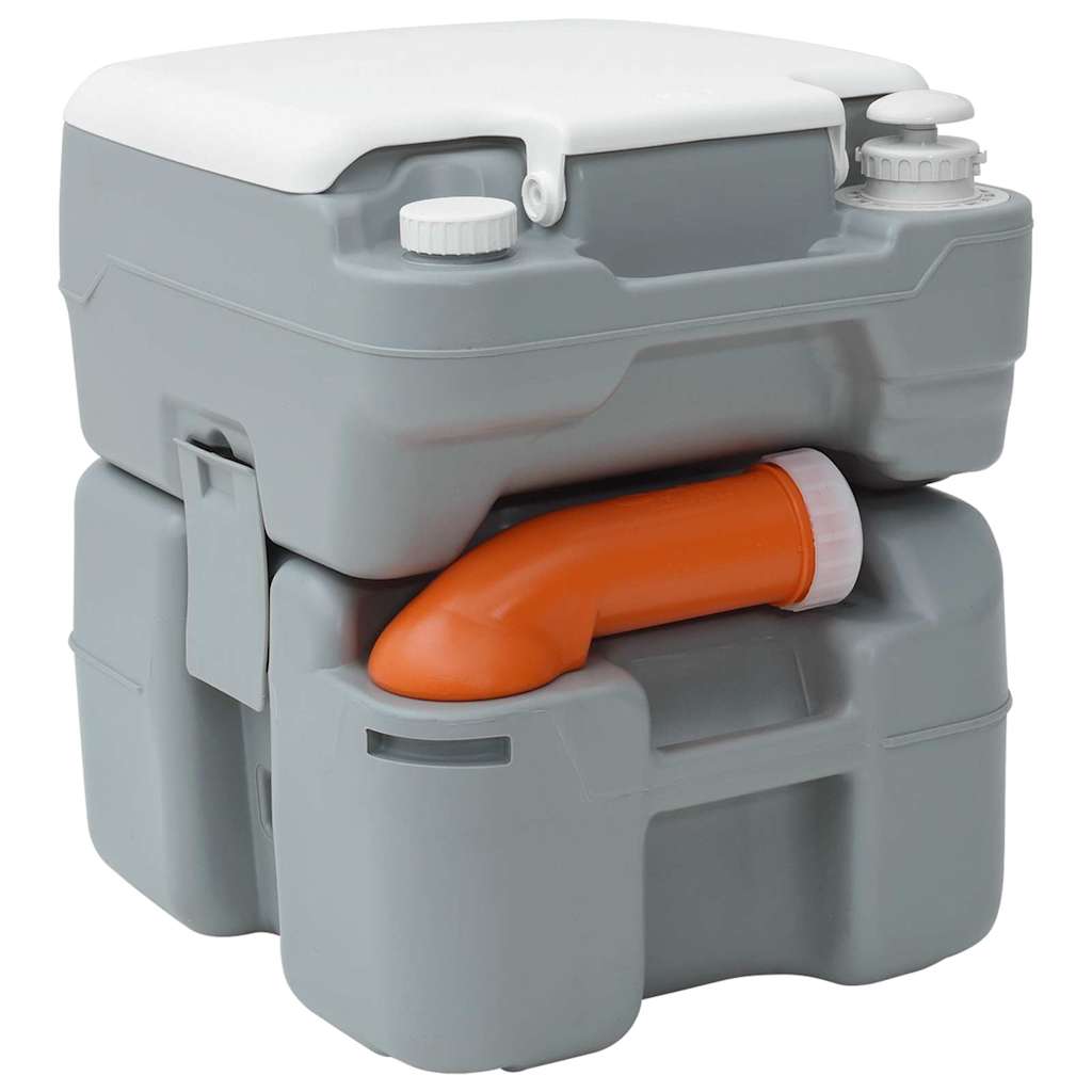 vidaXL Camping-Toilette Grau 41,5 x 36,5 x 42 cm