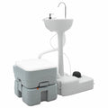 vidaXL Camping Toiletten-Set 2 pcs Grau 50,5 x 33 x 103 cm