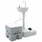 vidaXL Camping Toiletten-Set 2 pcs Grau 50,5 x 33 x 103 cm