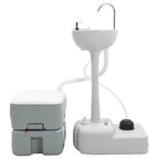vidaXL Camping Toiletten-Set 2 pcs Grau 50,5 x 33 x 103 cm