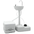 vidaXL Camping Toiletten-Set 2 pcs Grau und Weiß