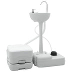 vidaXL Camping Toiletten-Set 2 pcs Grau und Weiß