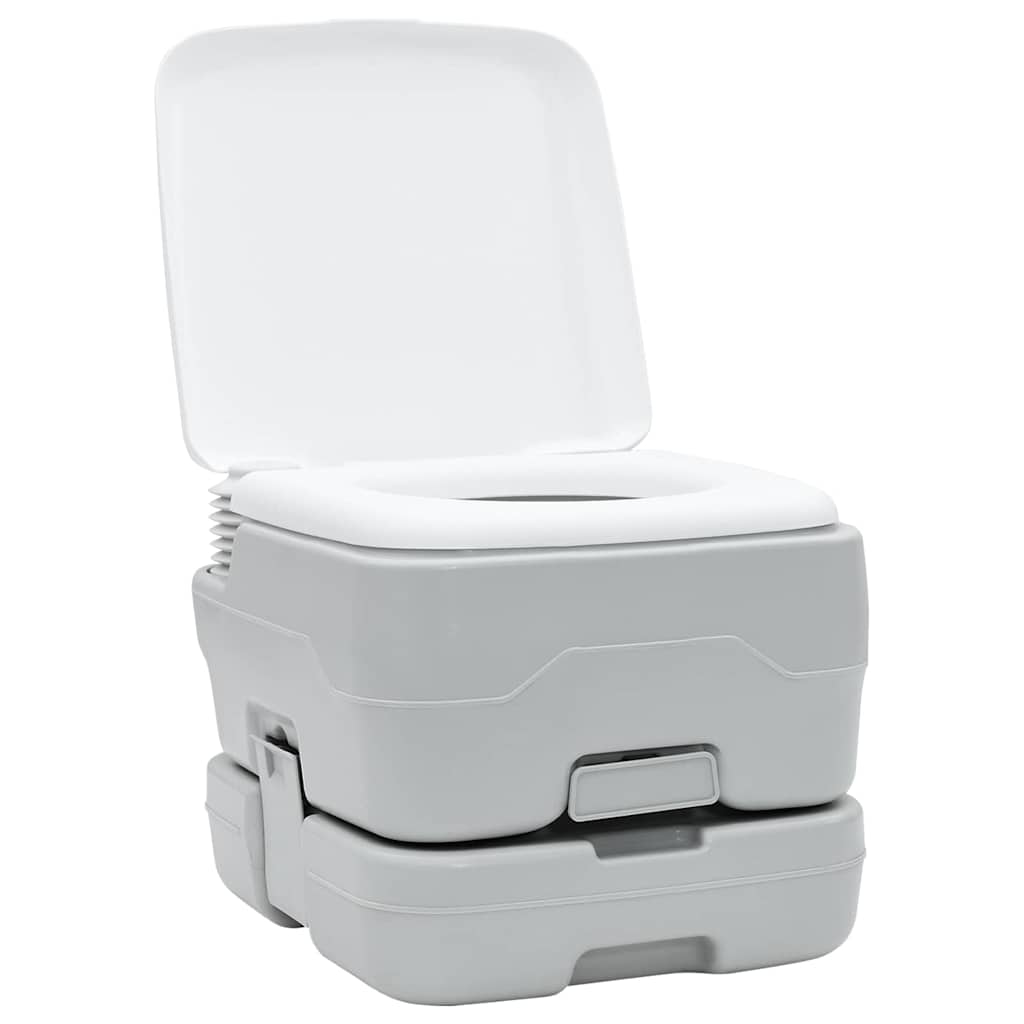 vidaXL Camping Toiletten-Set 2 pcs Grau und Weiß