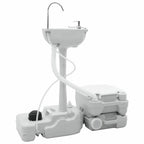 vidaXL Camping Toiletten-Set 2 pcs Grau und Weiß