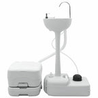 vidaXL Camping Toiletten-Set 2 pcs Grau und Weiß