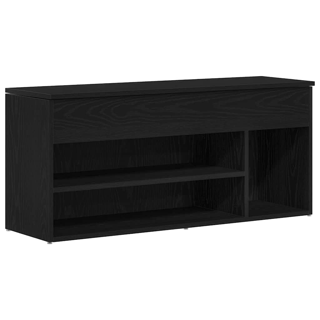 vidaXL Schuhbank Schwarz Eichen-Optik 102x30,5x45 cm Holzwerkstoff