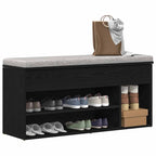 vidaXL Schuhbank Schwarz Eichen-Optik 102x30,5x45 cm Holzwerkstoff