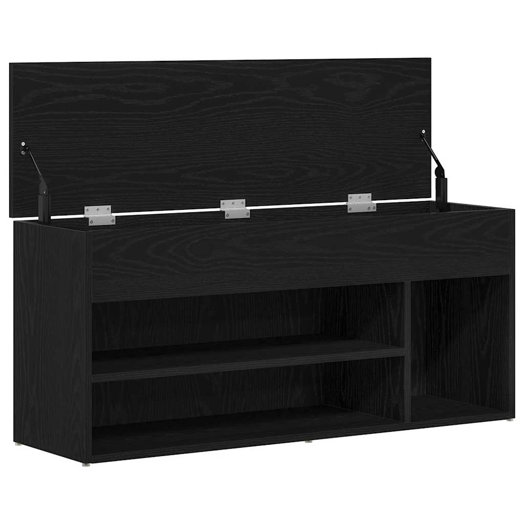 vidaXL Schuhbank Schwarz Eichen-Optik 102x30,5x45 cm Holzwerkstoff