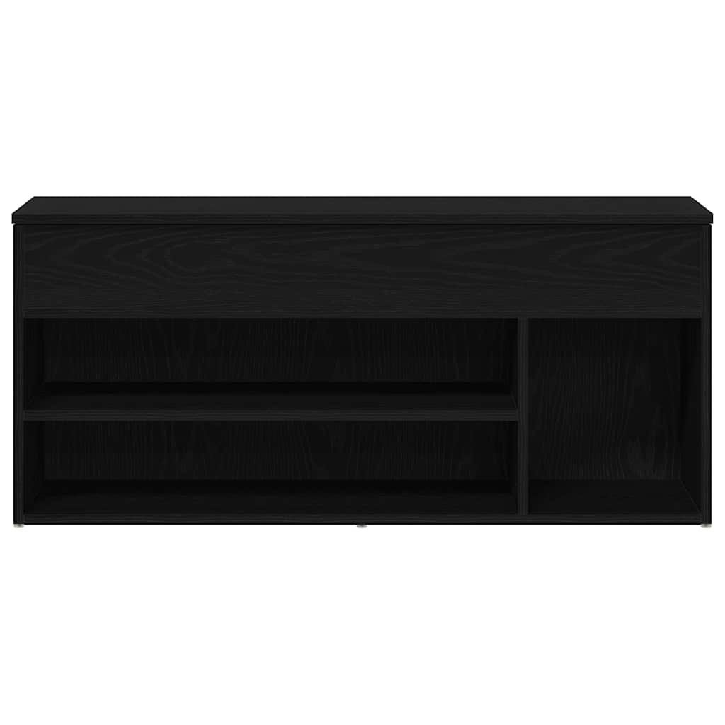 vidaXL Schuhbank Schwarz Eichen-Optik 102x30,5x45 cm Holzwerkstoff
