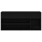 vidaXL Schuhbank Schwarz Eichen-Optik 102x30,5x45 cm Holzwerkstoff