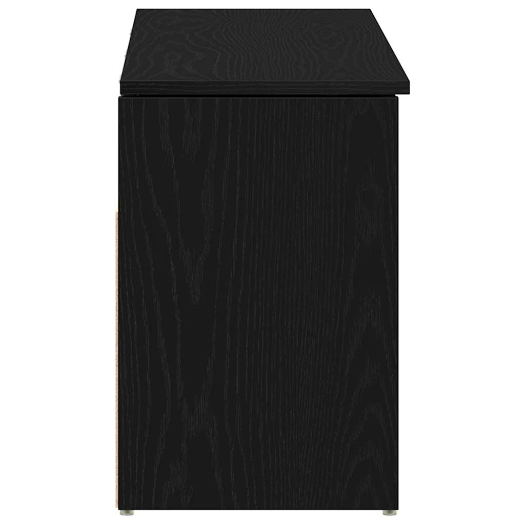 vidaXL Schuhbank Schwarz Eichen-Optik 102x30,5x45 cm Holzwerkstoff