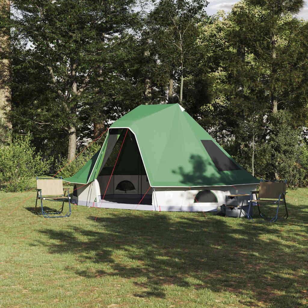 vidaXL Tipi Zelt mit Dach mit Speicher Grün 466 x 310 x 240 cm Taft