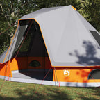 vidaXL Tipi Zelt mit Dach Grau und Orange 466 x 310 x 240 cm Taft