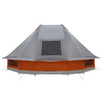vidaXL Tipi Zelt mit Dach Grau und Orange 466 x 310 x 240 cm Taft