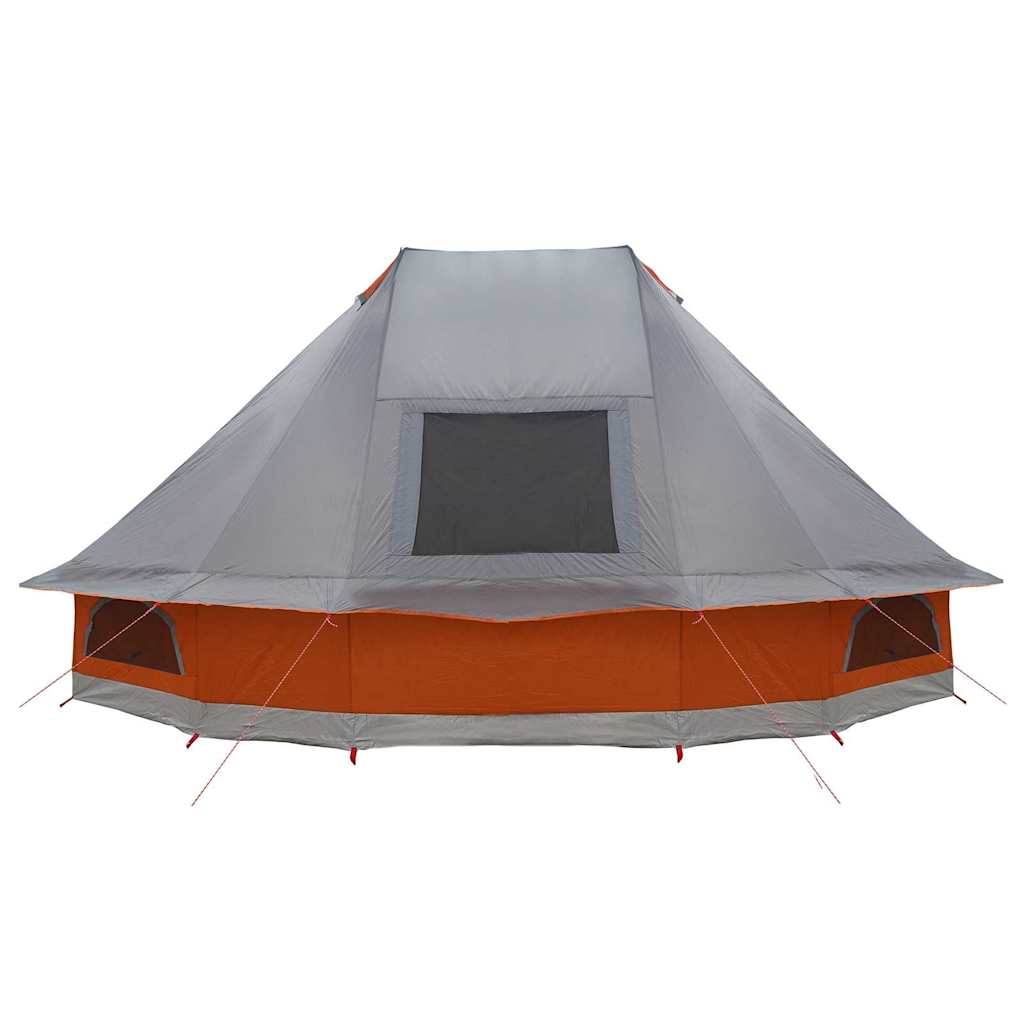 vidaXL Tipi Zelt mit Dach Grau und Orange 466 x 310 x 240 cm Taft