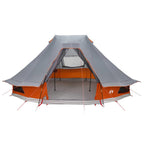 vidaXL Tipi Zelt mit Dach Grau und Orange 466 x 310 x 240 cm Taft