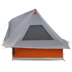vidaXL Tipi Zelt mit Dach Grau und Orange 466 x 310 x 240 cm Taft