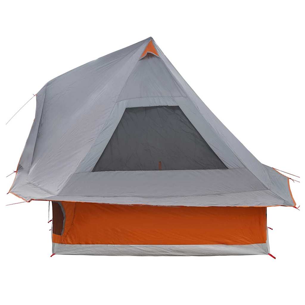 vidaXL Tipi Zelt mit Dach Grau und Orange 466 x 310 x 240 cm Taft