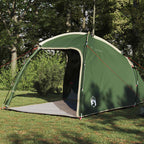 vidaXL Hütten-Zelt mit Dach mit Speicher Grün 370 x 230 x 185 cm Taft
