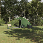 vidaXL Hütten-Zelt mit Dach mit Speicher Grün 370 x 230 x 185 cm Taft