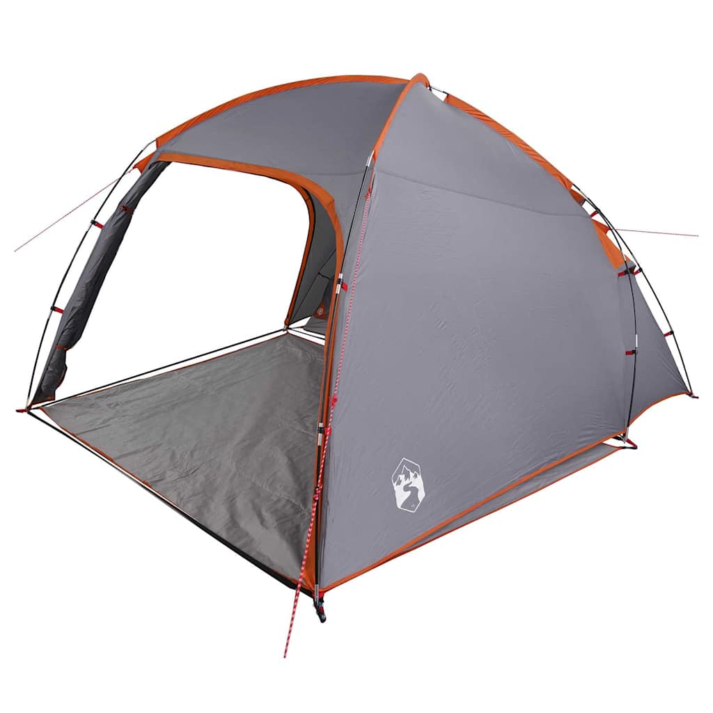 vidaXL Hütten-Zelt mit Dach Grau und Orange 370 x 230 x 185 cm Taft