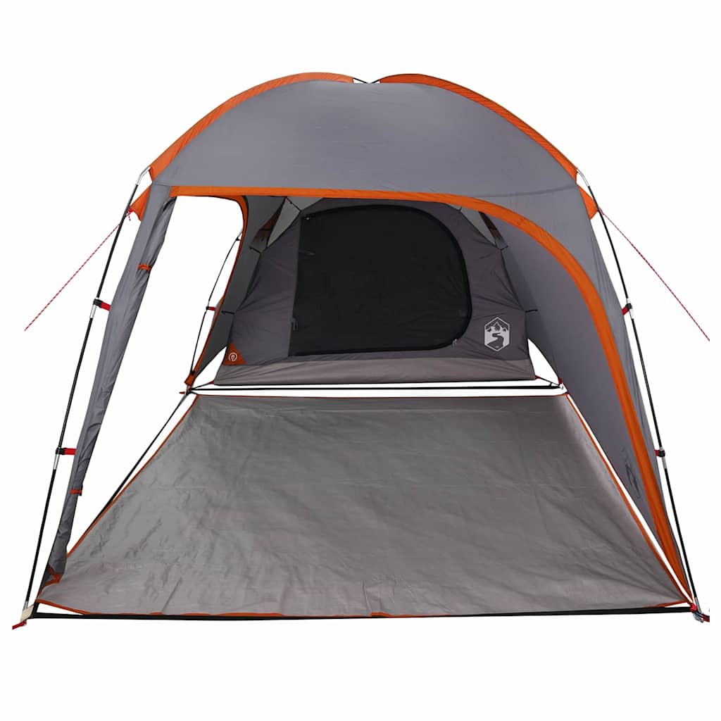 vidaXL Hütten-Zelt mit Dach Grau und Orange 370 x 230 x 185 cm Taft