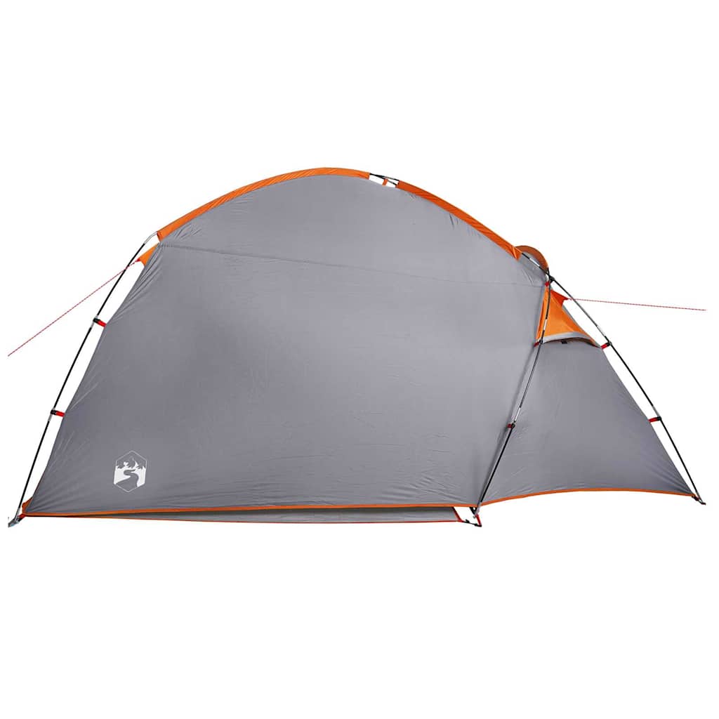 vidaXL Hütten-Zelt mit Dach Grau und Orange 370 x 230 x 185 cm Taft