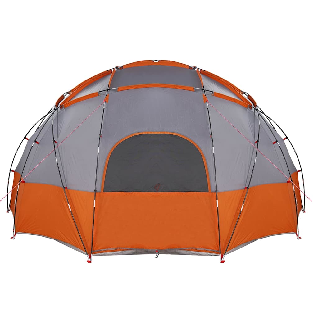 vidaXL Kuppelzelt mit Dach Grau und Orange 475 x 475 x 235 cm Taft