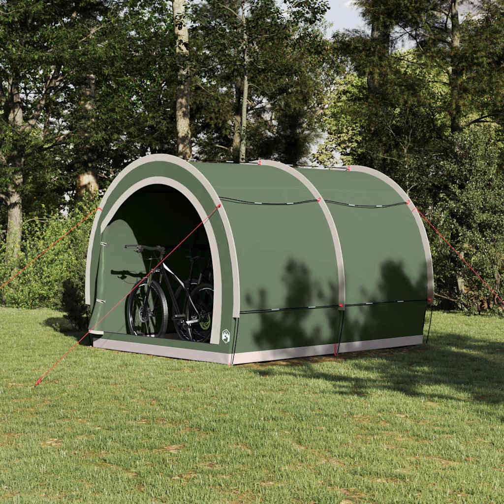 vidaXL Fahrradgarage mit Dach Grün 256 x 222 x 182 cm Taft