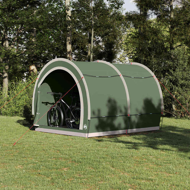 vidaXL Fahrradgarage mit Dach Grün 256 x 222 x 182 cm Taft