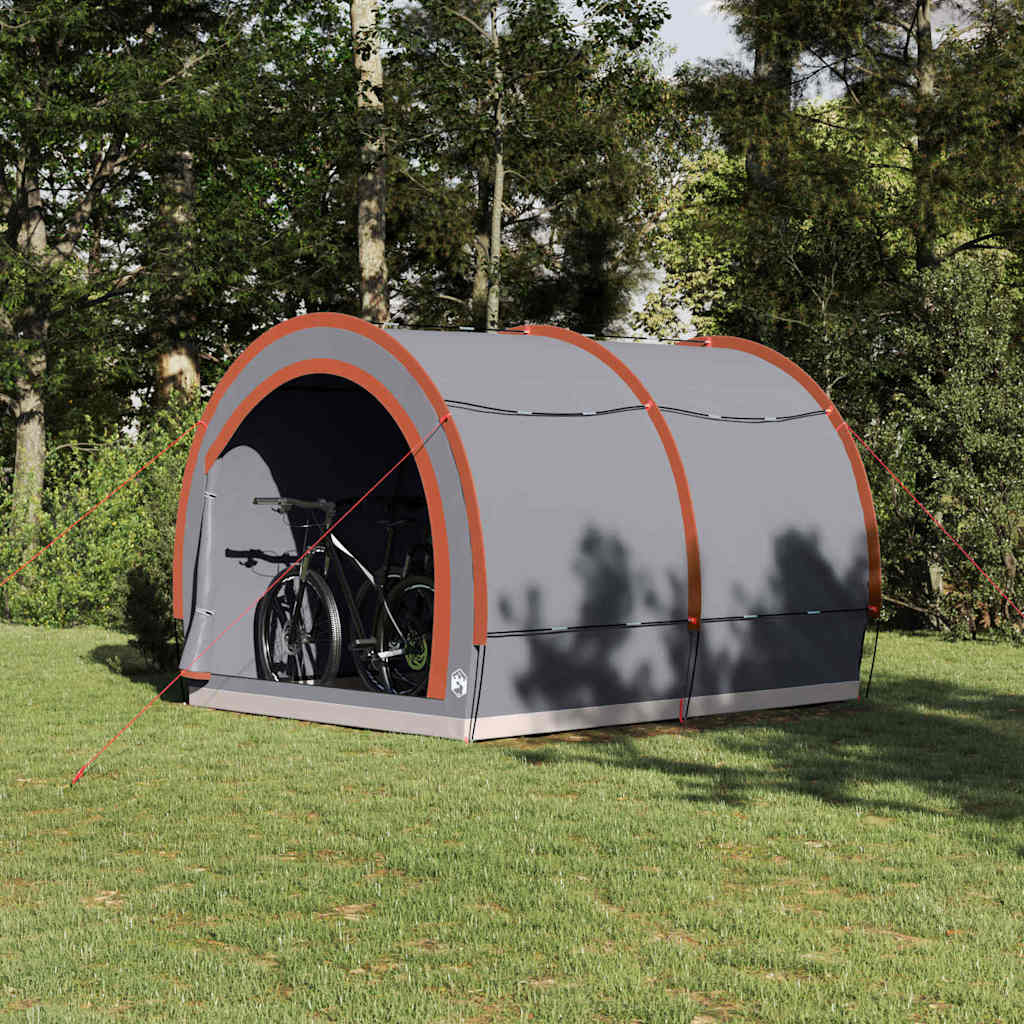 vidaXL Fahrradgarage mit Dach Grau und Orange 256 x 222 x 182 cm Taft
