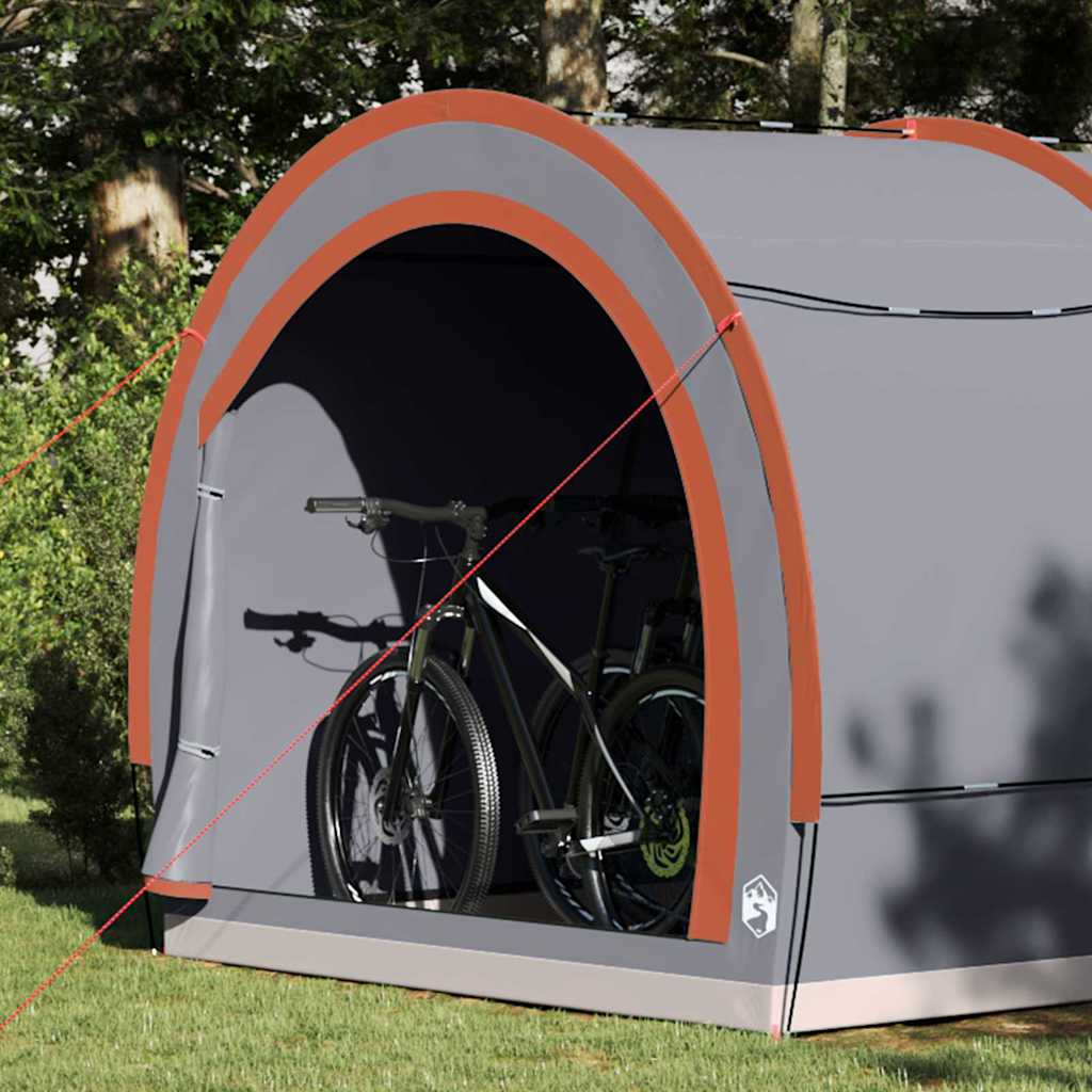 vidaXL Fahrradgarage mit Dach Grau und Orange 256 x 222 x 182 cm Taft