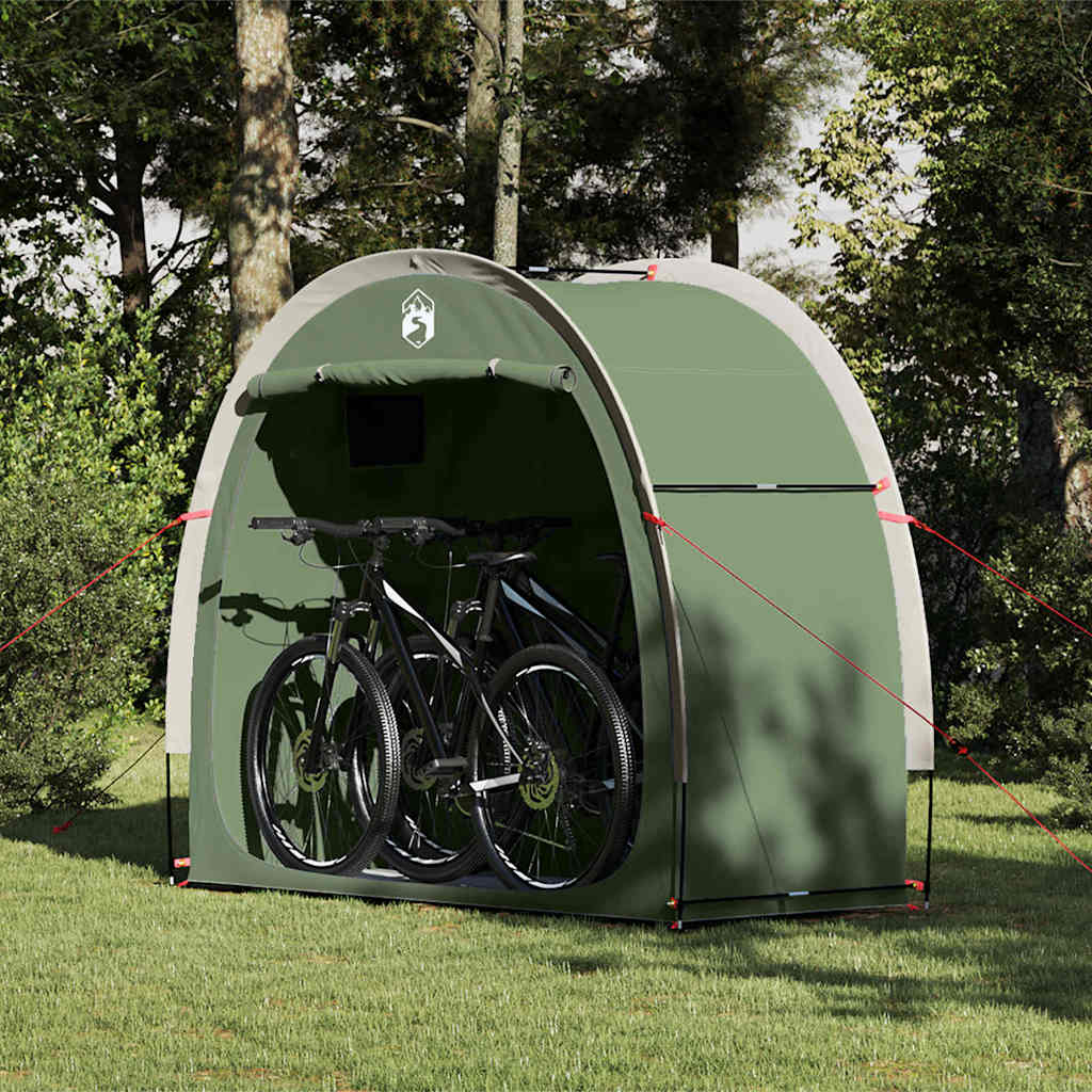 vidaXL Fahrradgarage mit Dach mit Speicher Grün 210 x 90 x 174 cm