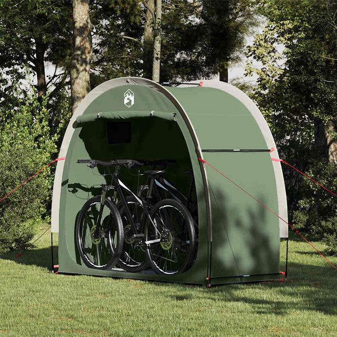 vidaXL Fahrradgarage mit Dach mit Speicher Grün 210 x 90 x 174 cm