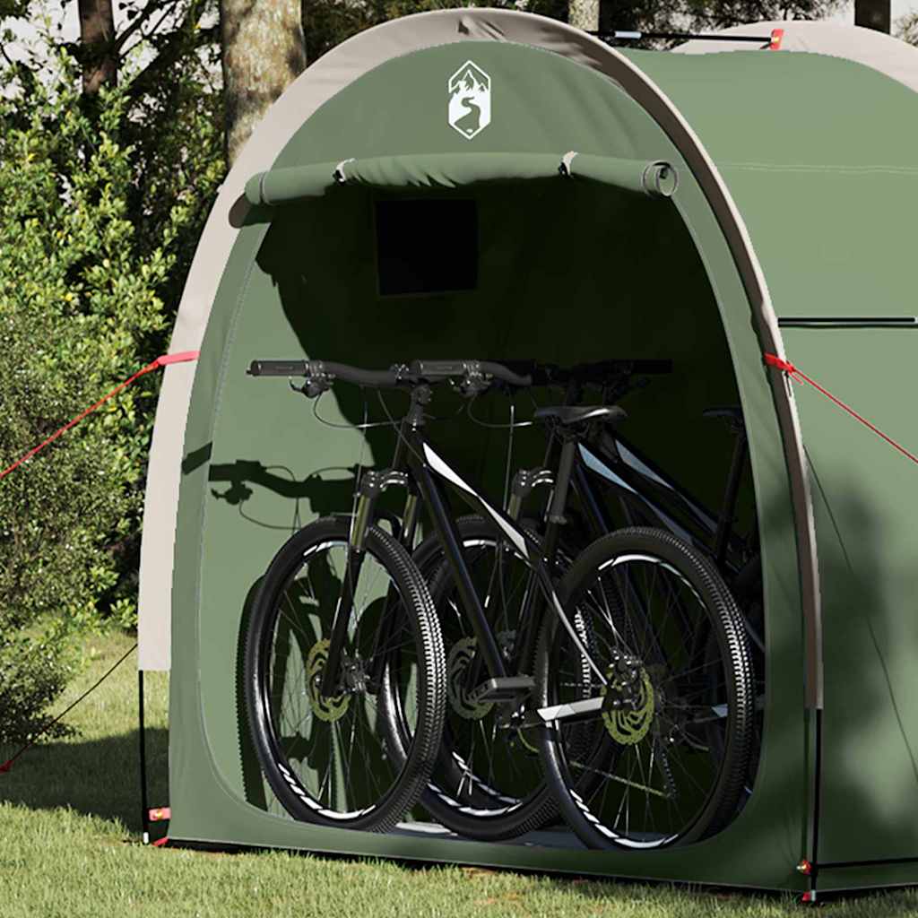 vidaXL Fahrradgarage mit Dach mit Speicher Grün 210 x 90 x 174 cm