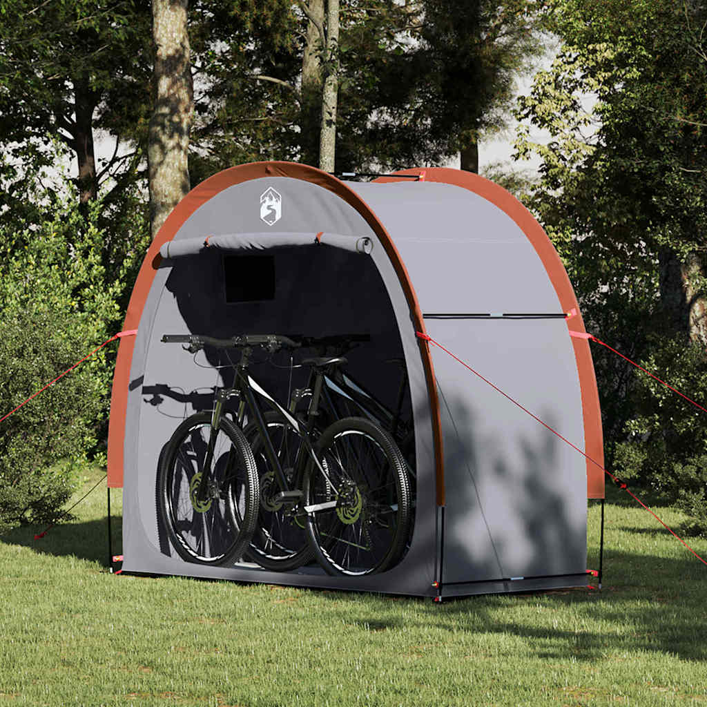vidaXL Fahrradgarage mit Dach Grau und Orange 210 x 90 x 174 cm
