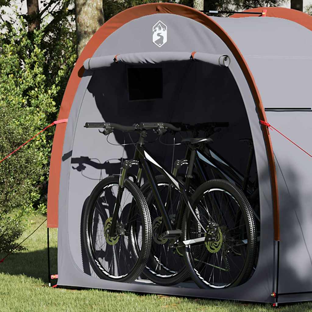 vidaXL Fahrradgarage mit Dach Grau und Orange 210 x 90 x 174 cm