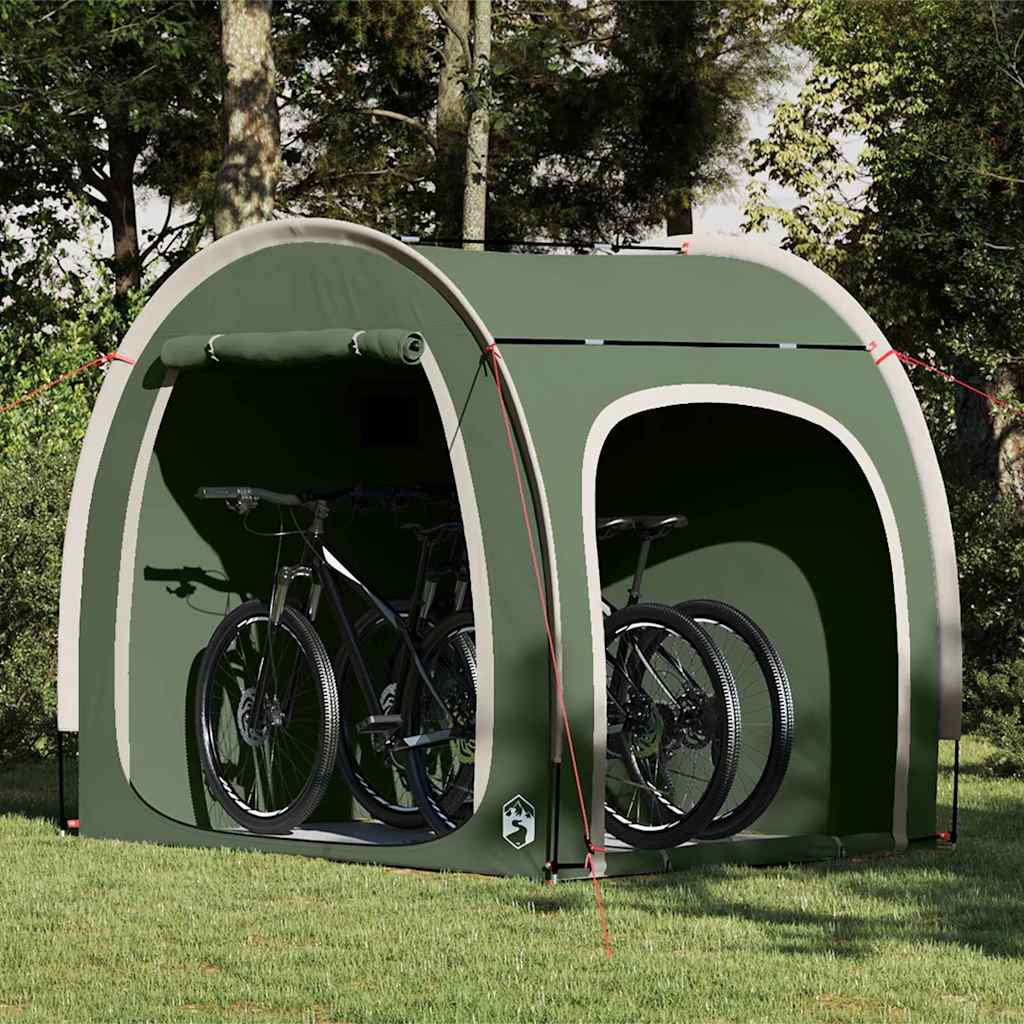 vidaXL Fahrradgarage mit Dach mit Speicher Grün 210 x 90 x 174 cm