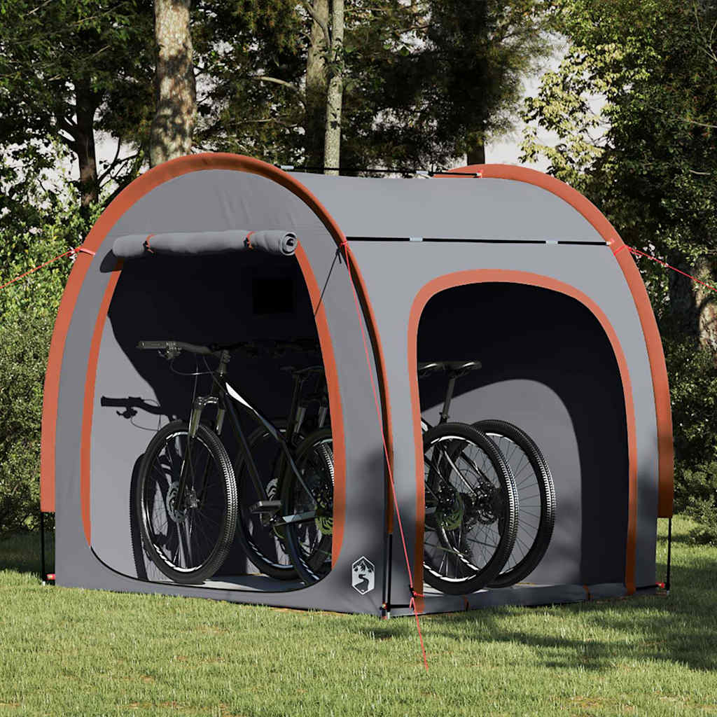vidaXL Fahrradgarage mit Dach Grau und Orange 210 x 90 x 174 cm