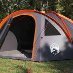 vidaXL Campingzelt Grau und Orange 308 x 268 x 130 cm Polyester
