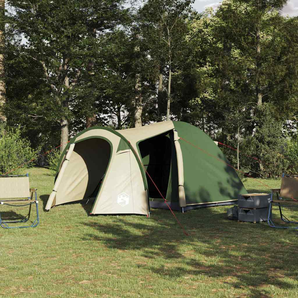 vidaXL Kuppelzelt Kuppel mit Dach mit Speicher Grün 384 x 254 x 170 cm