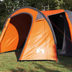 vidaXL Kuppelzelt Kuppel mit Dach Grau und Orange 384 x 254 x 170 cm