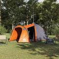vidaXL Kuppelzelt Kuppel mit Dach Grau und Orange 384 x 254 x 170 cm