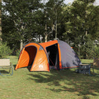 vidaXL Kuppelzelt Kuppel mit Dach Grau und Orange 384 x 254 x 170 cm