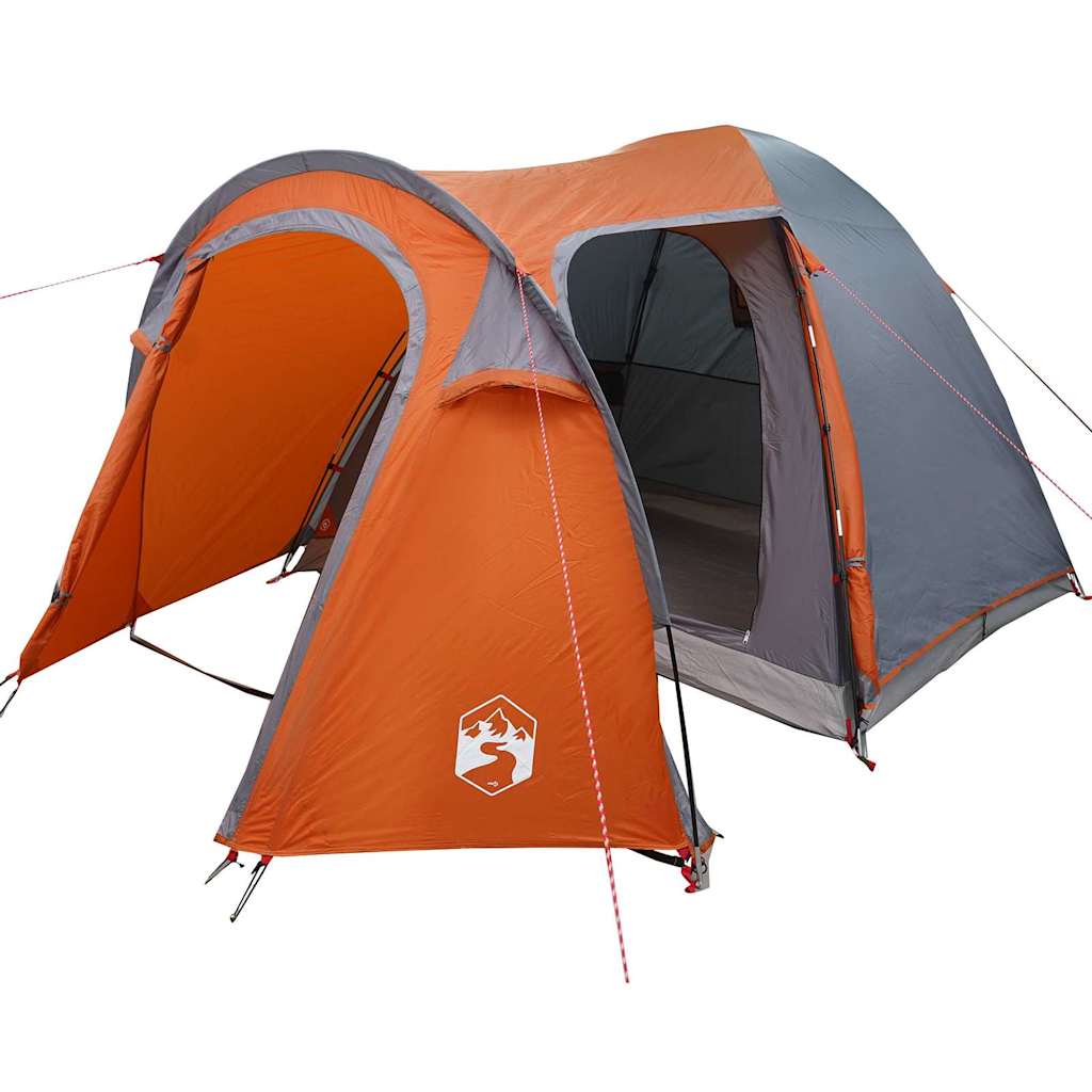 vidaXL Kuppelzelt Kuppel mit Dach Grau und Orange 384 x 254 x 170 cm